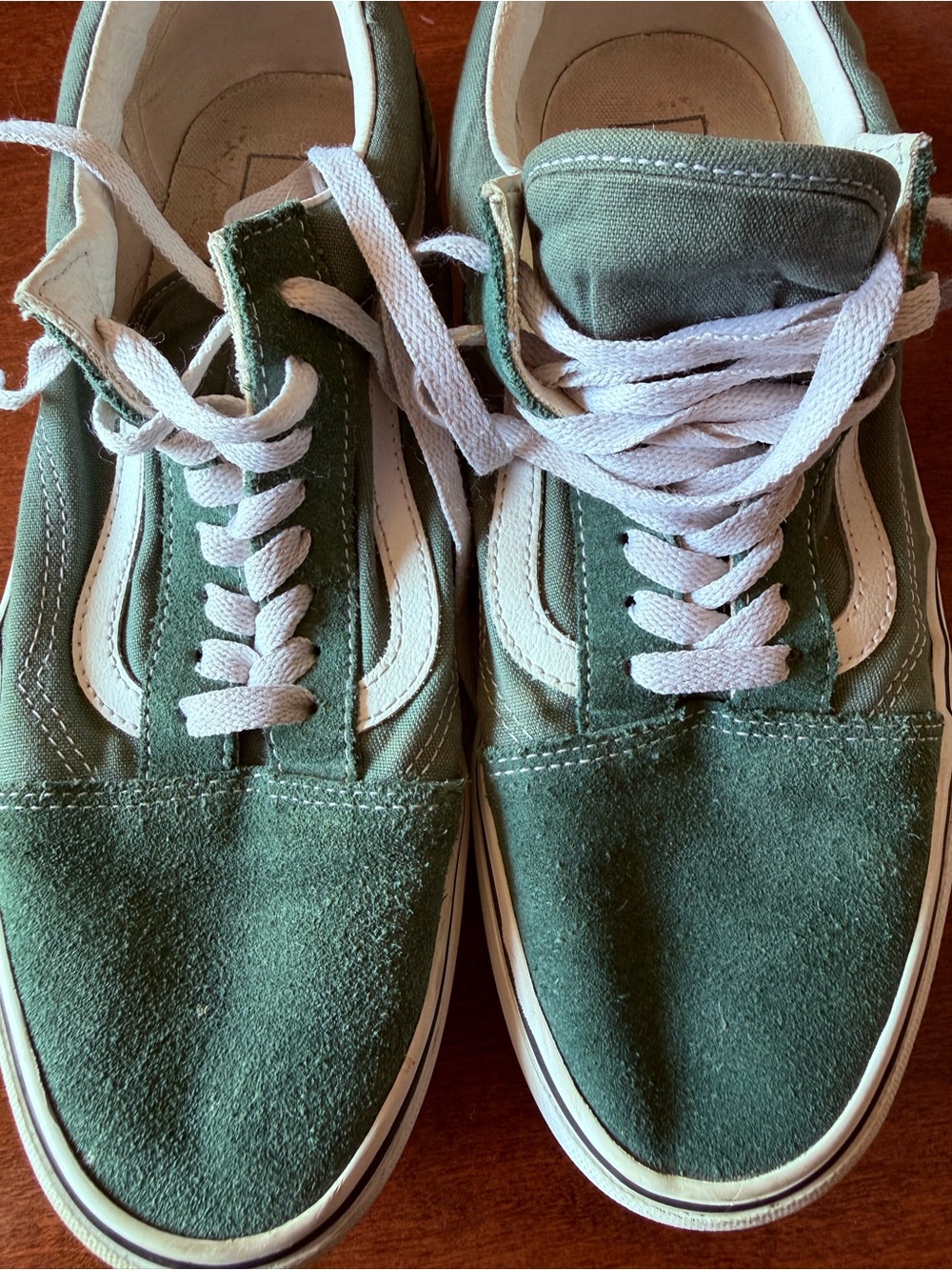 Vans Olive Green Canvas & Suede Low-Top Sneakers